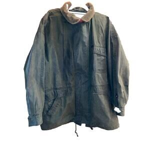 Bison Club Scandinavian Wax Waxed Waterproof Green Jacket Coat Size Men’s M Med